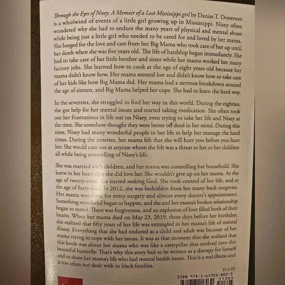 I am selling autographed copies of my book Through The Eyes of Nisey. - Picture 2 of 4